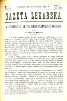 Gazeta Lekarska 1894 R.29, t.14, nr 17