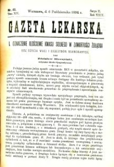 Gazeta Lekarska 1894 R.29, t.14, nr 40