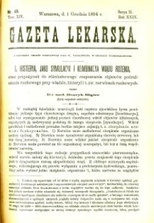Gazeta Lekarska 1894 R.29, t.14, nr 48
