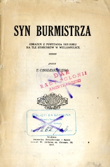Syn burmistrza : obrazek z powstania 1863 roku na tle stosunk&oacute;w w Wielkopolsce