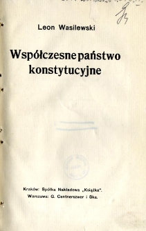 Współczesne państwo konstytucyjne