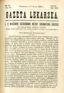 Gazeta Lekarska 1895 R.30, t.15, nr 10
