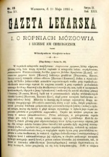 Gazeta Lekarska 1895 R.30, t.15, nr 19