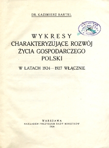 Wykresy charakteryzujące rozwój życia gospodarczego Polski w latach 1924-1927 włącznie