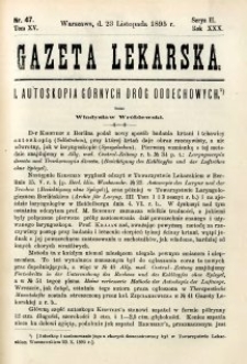 Gazeta Lekarska 1895 R.30, t.15, nr 47
