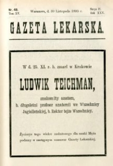 Gazeta Lekarska 1895 R.30, t.15, nr 48