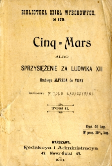 Cinq-Mars albo Sprzysiężenie za Ludwika XIII. T. 2
