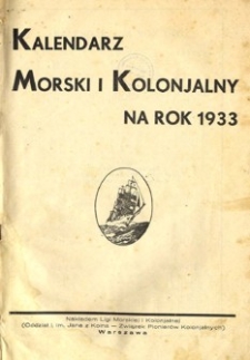 Kalendarz Morski i Kolonialny na rok 1933