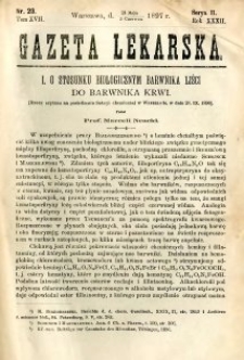 Gazeta Lekarska 1897 R.32, t.17, nr 23