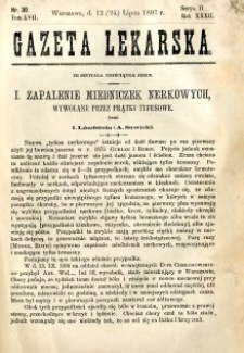 Gazeta Lekarska 1897 R.32, t.17, nr 30