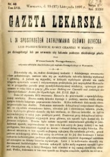 Gazeta Lekarska 1897 R.32, t.17, nr 48