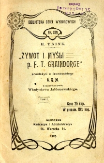 Żywot i myśli p. F. T. Graindorge. T. 1