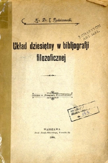 Układ dziesiętny w bibljografji filozoficznej