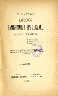 Drogi samopomocy społecznej : szkice i wrażenia