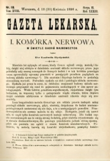 Gazeta Lekarska 1898 R.33, t.18, nr 18