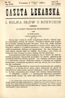 Gazeta Lekarska 1898 R.33, t.18, nr 19
