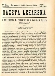Gazeta Lekarska 1898 R.33, t.18, nr 26