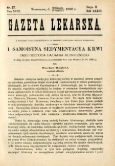 Gazeta Lekarska 1898 R.33, t.18, nr 37