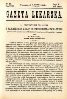 Gazeta Lekarska 1898 R.33, t.18, nr 40