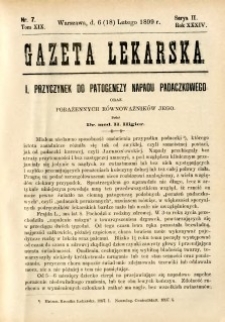 Gazeta Lekarska 1899 R.34, t.19, nr 7