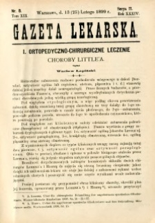 Gazeta Lekarska 1899 R.34, t.19, nr 8