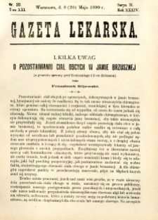 Gazeta Lekarska 1899 R.34, t.19, nr 20