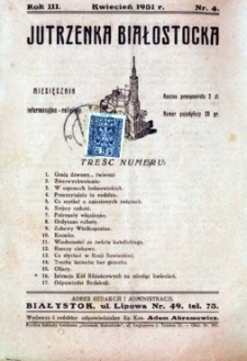Jutrzenka Białostocka 1931, R.3, nr 4 (kwiecień)