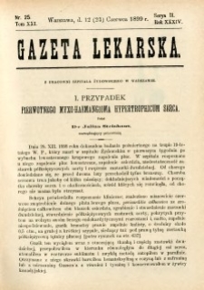 Gazeta Lekarska 1899 R.34, t.19, nr 25