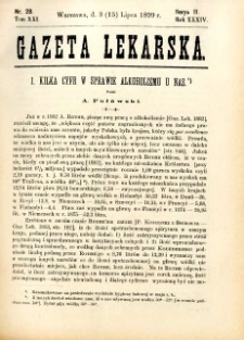 Gazeta Lekarska 1899 R.34, t.19, nr 28