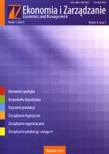 Ekonomia i Zarządzanie : Kwartalnik Wydziału Zarządzania. T. 6 nr 1