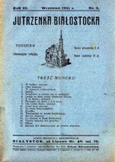 Jutrzenka Białostocka 1931, R.3, nr 9 (wrzesień)