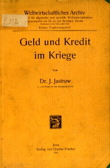 Geld und Kredit im Kriege