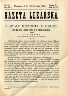 Gazeta Lekarska 1899 R.34, t.19, nr 51