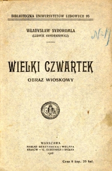 Wielki Czwartek : obraz wioskowy
