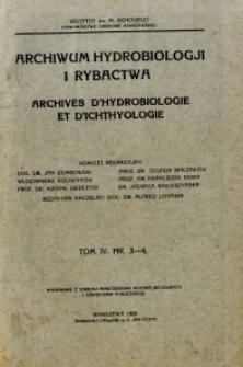 Archiwum Hydrobiologji i Rybactwa 1929 t.4, nr 3-4