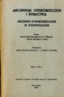 Archiwum Hydrobiologii i Rybactwa 1937 t.10, nr 4