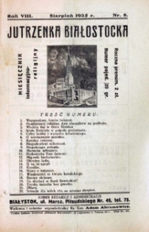 Jutrzenka Białostocka 1935, R.8, nr 8 (sierpień)