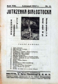 Jutrzenka Białostocka 1935, R.8, nr 11 (listopad)