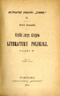 Krótki zarys dziejów literatury polskiej. Cz. 2