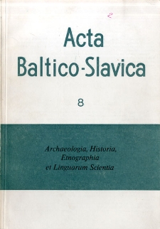 Acta Baltico-Slavica. T. 8.
