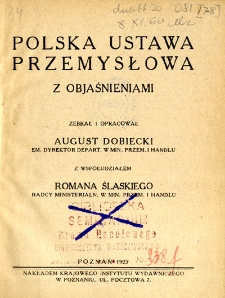 Polska ustawa przemysłowa z objaśnieniami