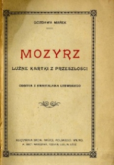 Mozyrz : luźne kartki z przeszłości