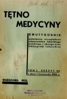 Tętno Medycyny 1933 T.1 nr 3-4