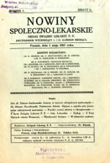 Nowiny Społeczno-Lekarskie 1927 R.1 nr 3
