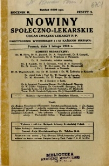Nowiny Społeczno-Lekarskie 1928 R.2 nr 3