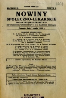 Nowiny Społeczno-Lekarskie 1928 R.2 nr 9