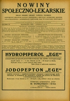 Nowiny Społeczno-Lekarskie 1929 R.3 nr 11