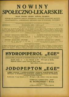 Nowiny Społeczno-Lekarskie 1929 R.3 nr 13