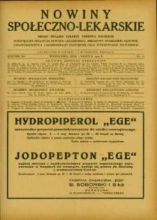 Nowiny Społeczno-Lekarskie 1929 R.3 nr 15