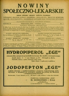 Nowiny Społeczno-Lekarskie 1929 R.3 nr 17